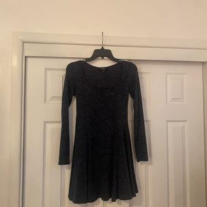 Navy Blue, Long Sleeve, Skater Dress